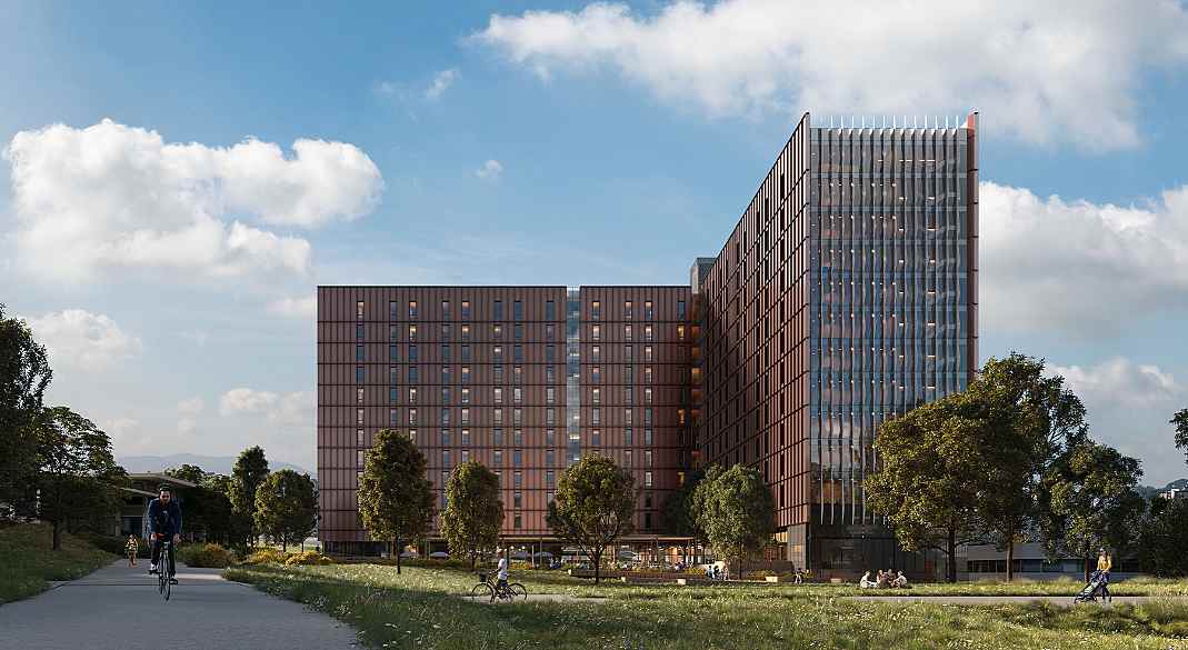 美国最高木结构学生宿舍破土动工，13层建筑将封存1128吨二氧化碳(图1)