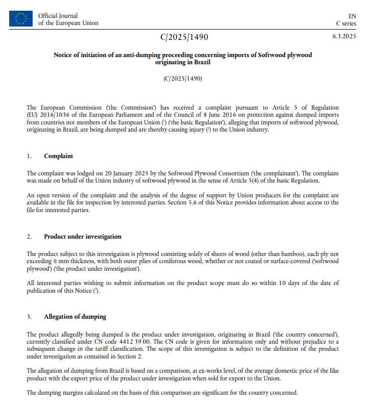 巴西软木胶合板将被征收6.2%反倾销税(图2)