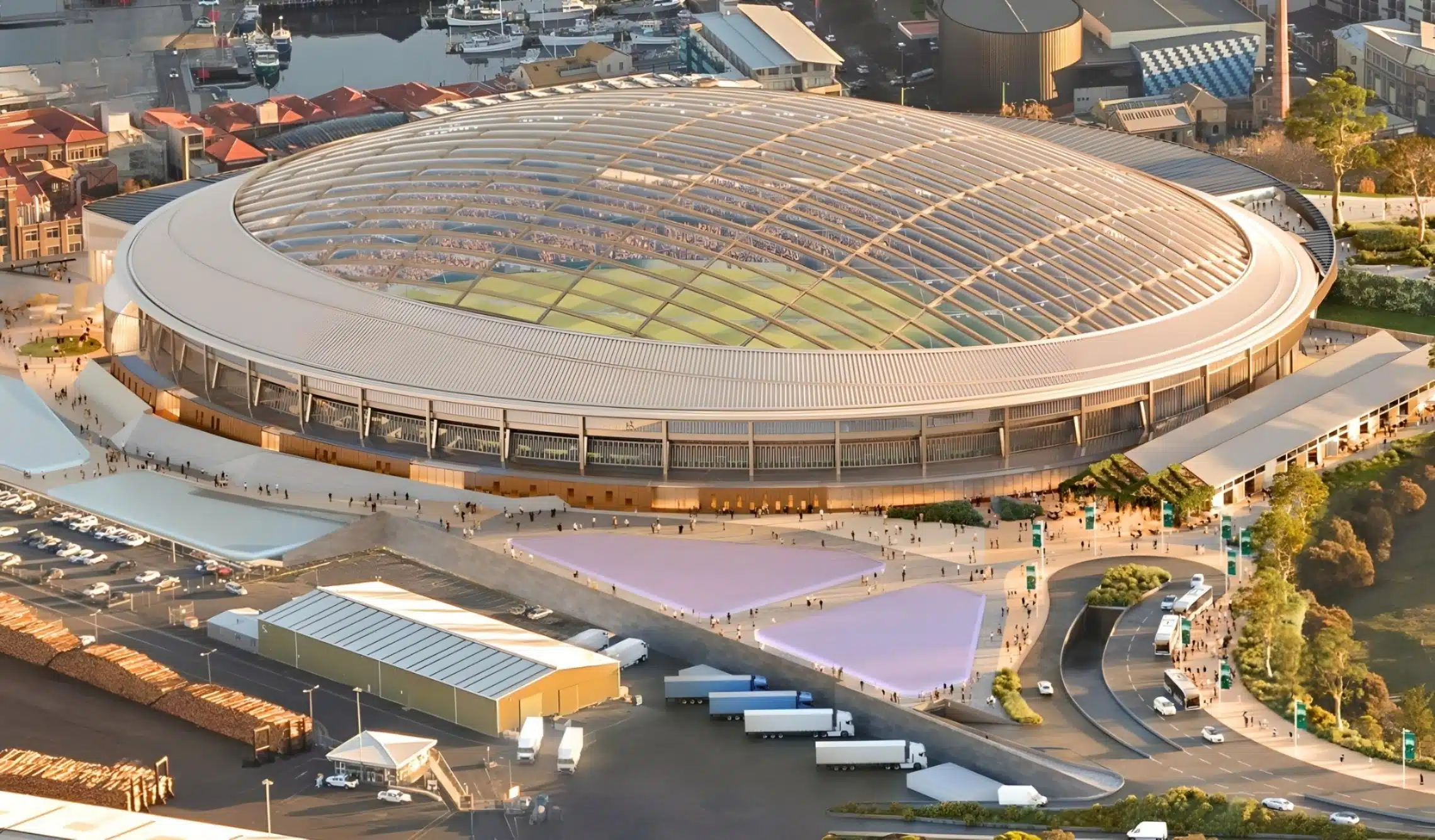 世界最大木顶体育场计划陷僵局，塔斯马尼亚工党坚持推进遭警告(图2)