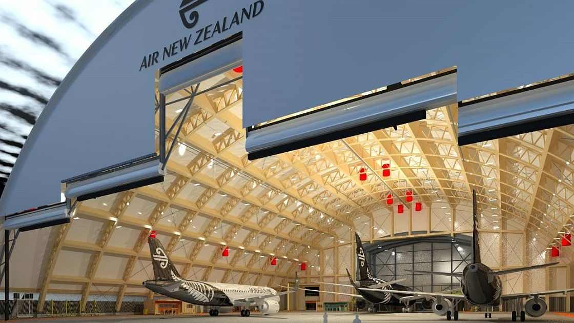 南半球最大木结构机库落成:新西兰航空4号机库树立抗震建筑新标杆(图1) 南半球最大木结构机库落成:新西兰航空4号机库树立抗震建筑新标杆(图1)